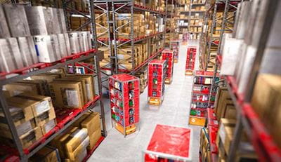 AMRs in a warehouse