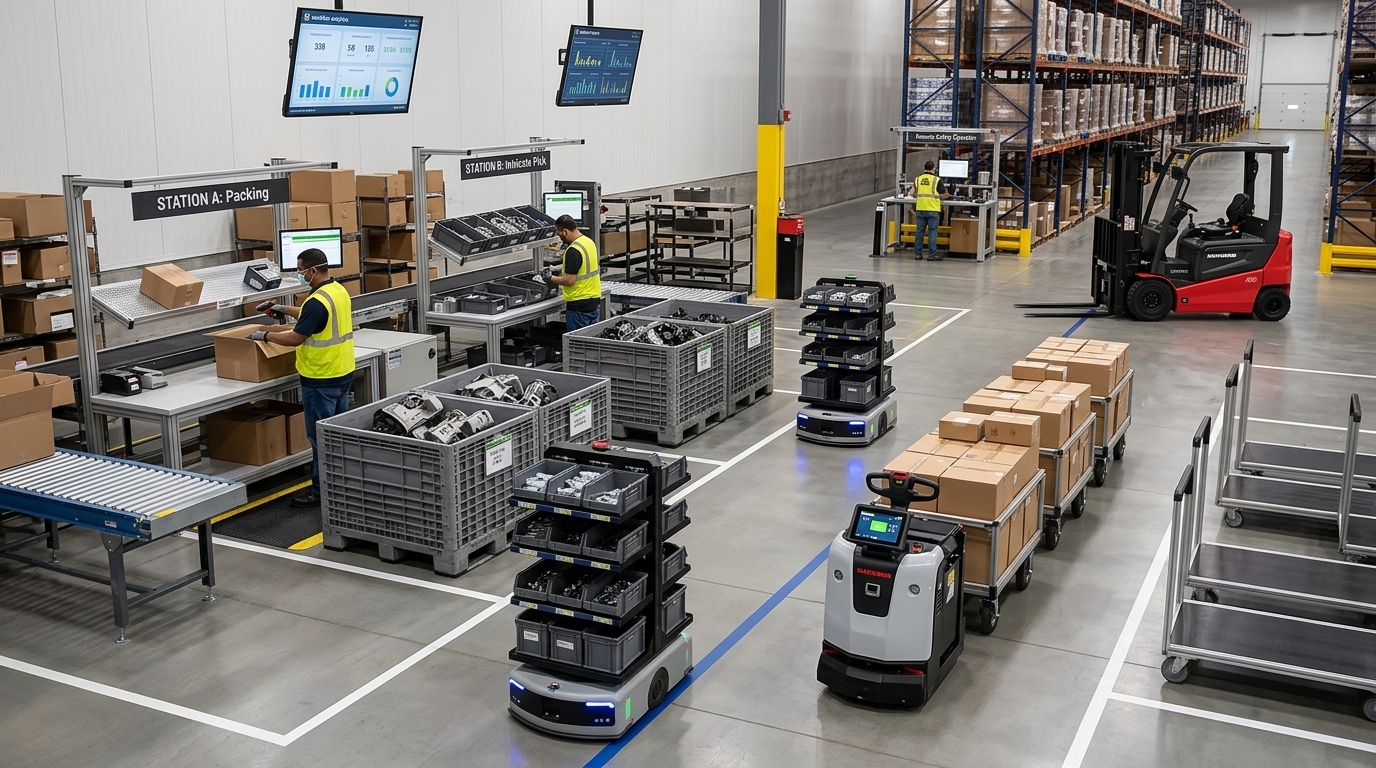 human and warehouse robot collarboration