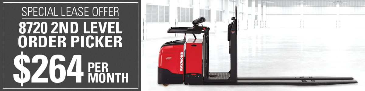 8720 2nd level order picker, lease special, promotion