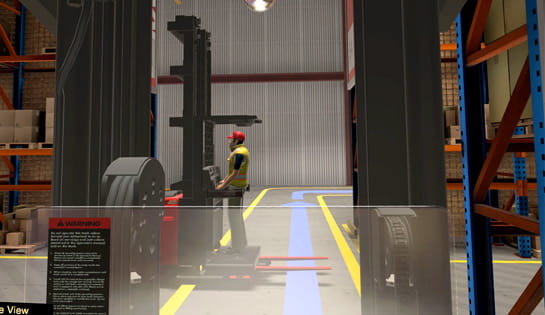 raymond virtual reality simulator, forklift simulator